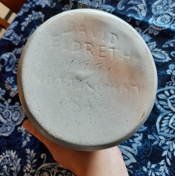 Vintage 1991, David Eldreth Pottery Noah's Arc Salt Glazed Crock 6.25" H… - Picture 2 of 4